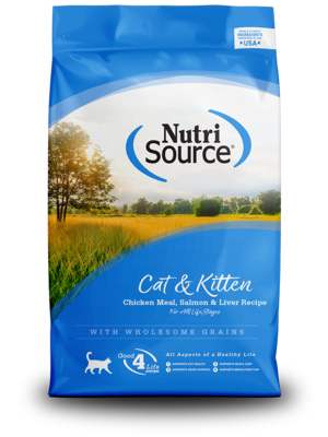 NUTRISOURCE CAT AND KITTEN CHICKEN MEAL, SALMON AND LIVER 6.6 LB
