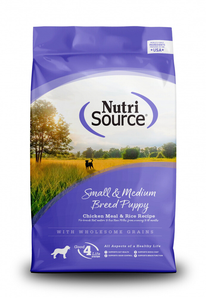 NUTRISOURCE PUPPY SMALL AND MEDIUM BREED CHICKEN AND RICE