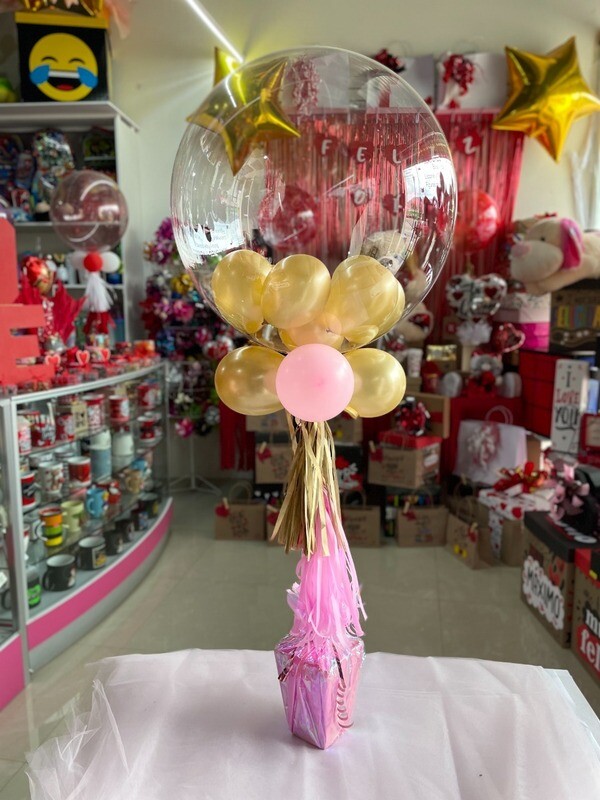 Globo 18 plg. cristal con globos dentro personalizado
