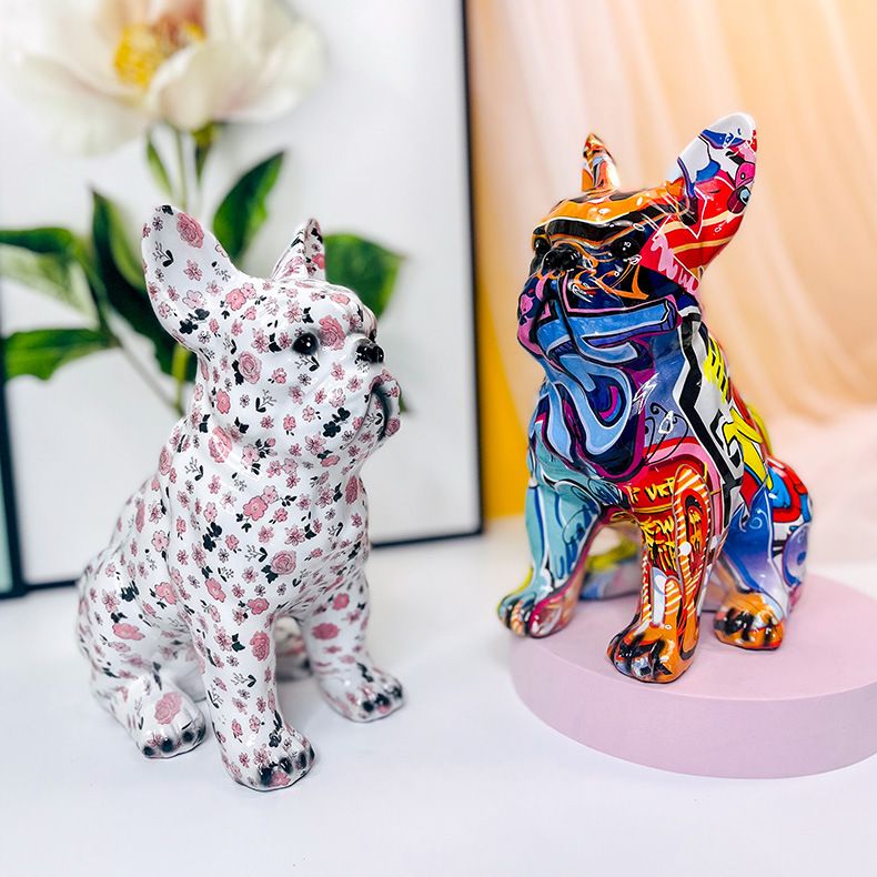 Creative Water Transfer Printing Luxury Light French Bulldog Ornaments