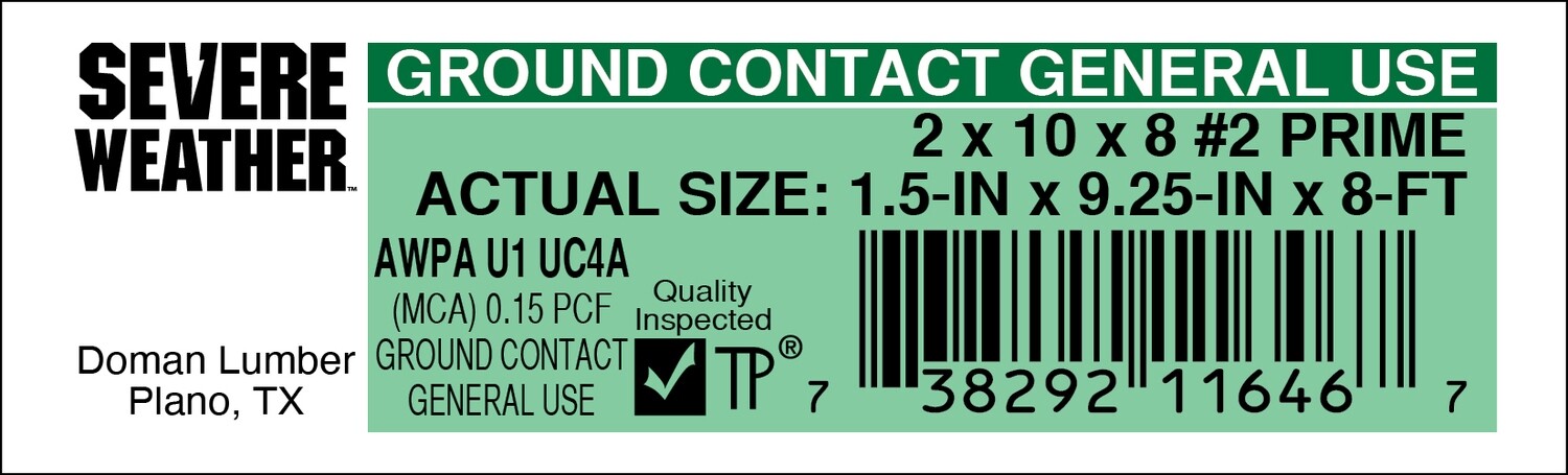2 x 10 x 8 #2 PRIME - 11646-7 - 2000 PER ROLL - 22,000 MINIMUM