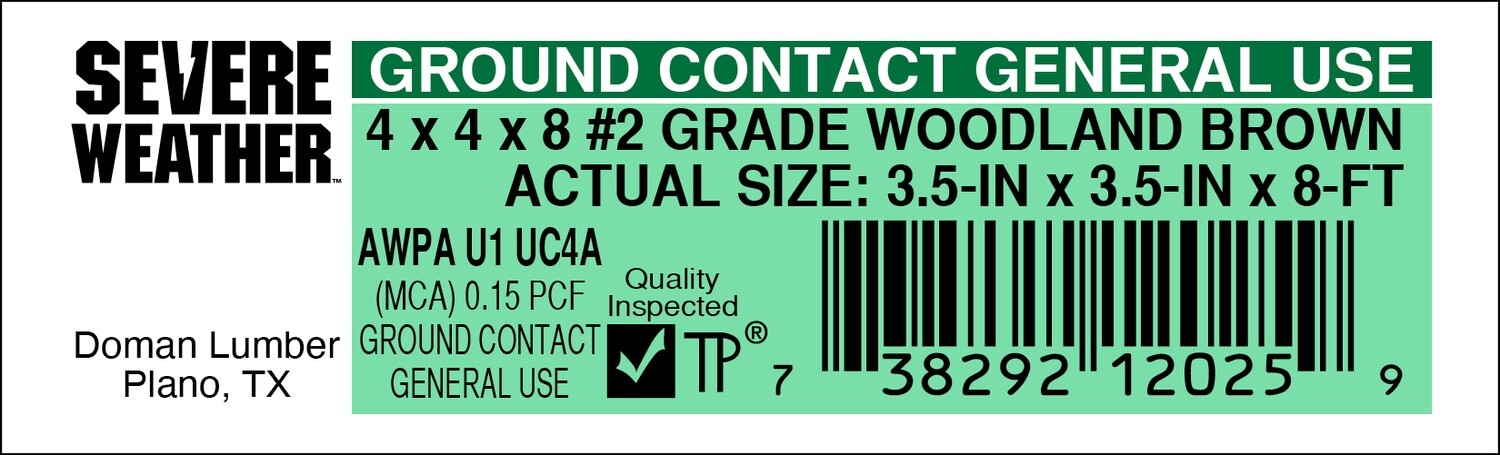 4 x 5 x 8 #2 GRADE WOODLAND BROWN - 12025-9 - 2000 PER ROLL - 22,000 MINIMUM