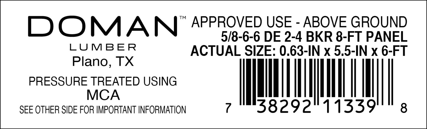 5/8-6-6 DE 2-4 BKR 8-FT PANEL - 11339-8 - 2000 PER ROLL - 22,000 MINIMUM