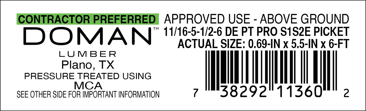 1/16-5-1/2-6 DE PT PRO S152E PICKET - 11360-2 - 2000 PER ROLL - 22,000 MINIMUM
