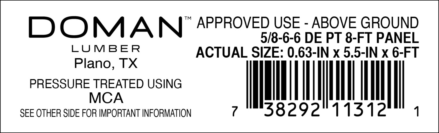 5/8-6-6 DE PT 8-FT PANEL - 11312-1 - 2000 PER ROLL - 22,000 MINIMUM