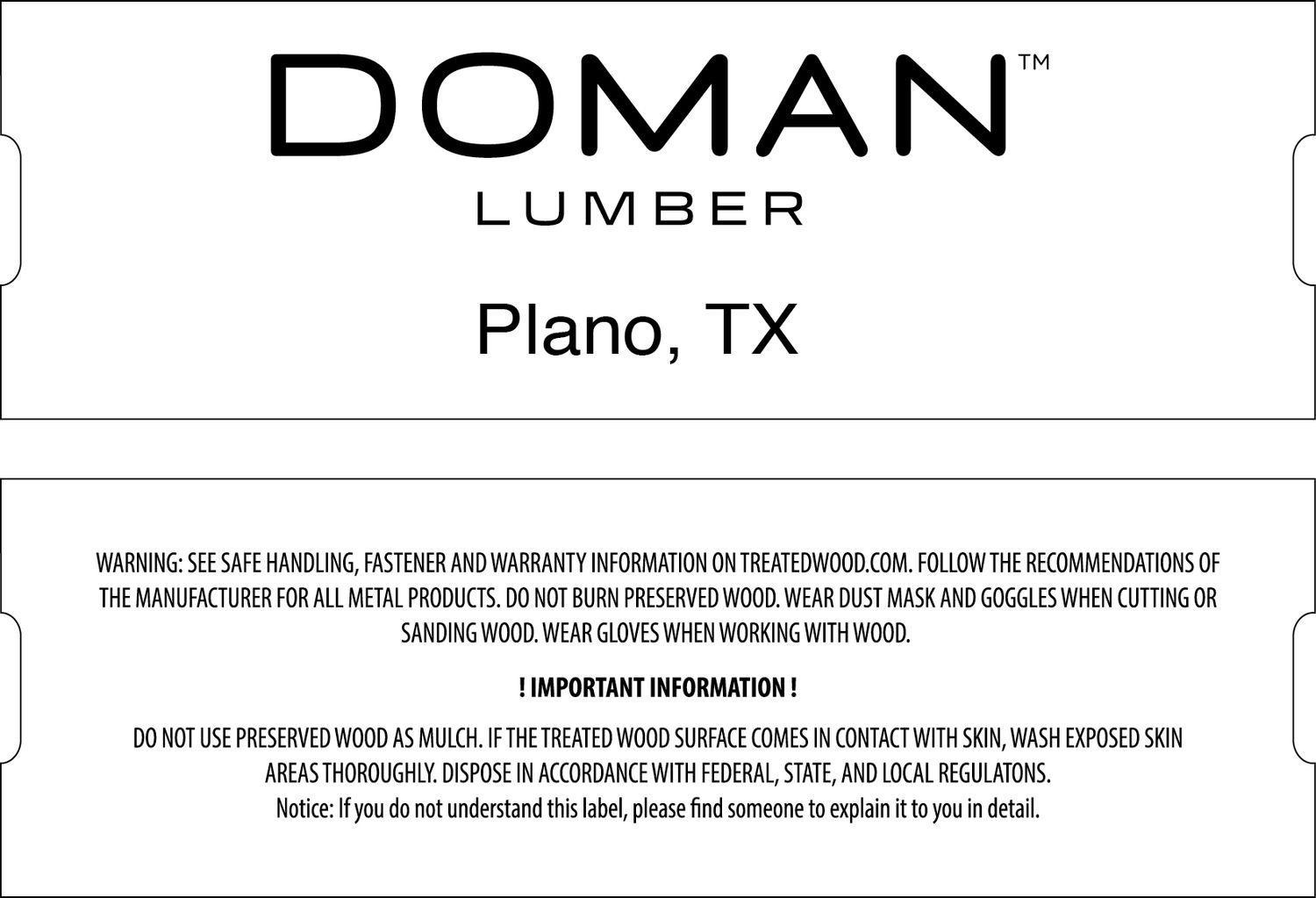 DOMAN LOGO GEN SLOTTED - 2000 PER ROLL - 20,000 MINIMUM