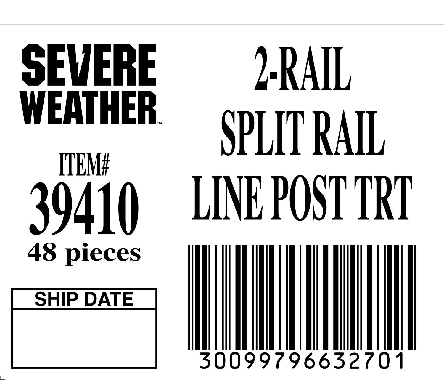 2-RAIL SPLIT RAIL LINE POST TRT - 63270-1 - ORDER IN INCREMENTS OF 100