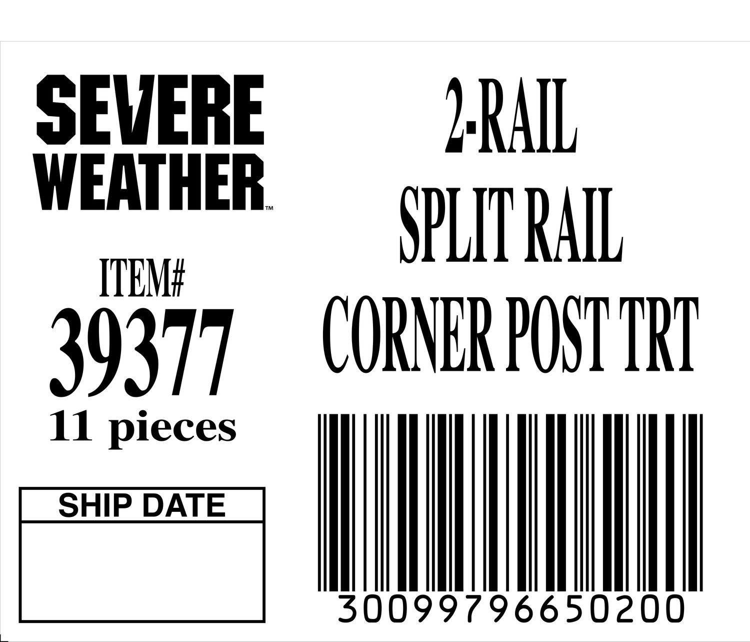 2-RAIL SPLIT RAIL CORNER POST'TRT - 65020-0 - ORDER IN INCREMENTS OF 100