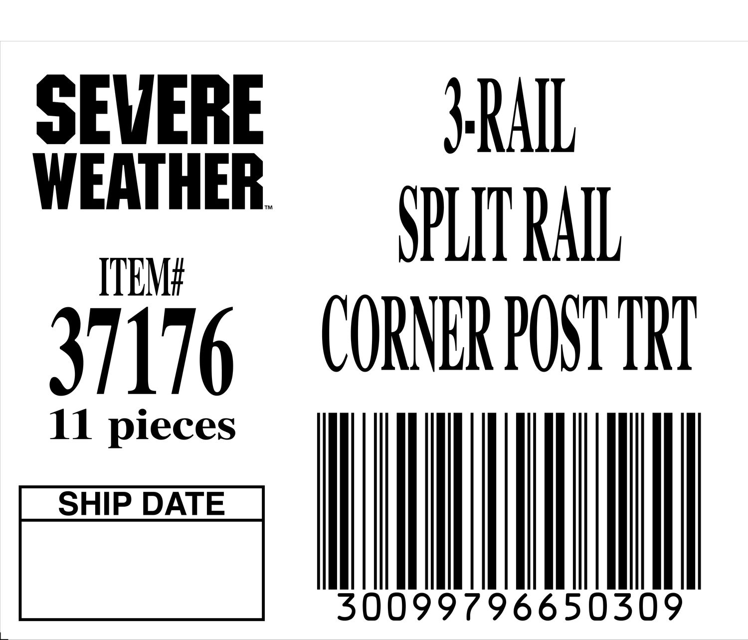 3-RAIL SPLIT RAIL CORNER POST TRT - 65030-9 - ORDER IN INCREMENTS OF 100