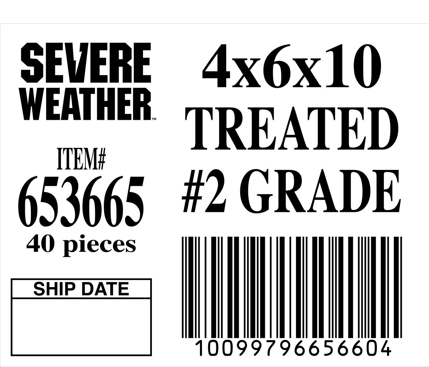 4x6x10 TREATED #2 GRADE - 65660-4 - ORDER IN INCREMENTS OF 100