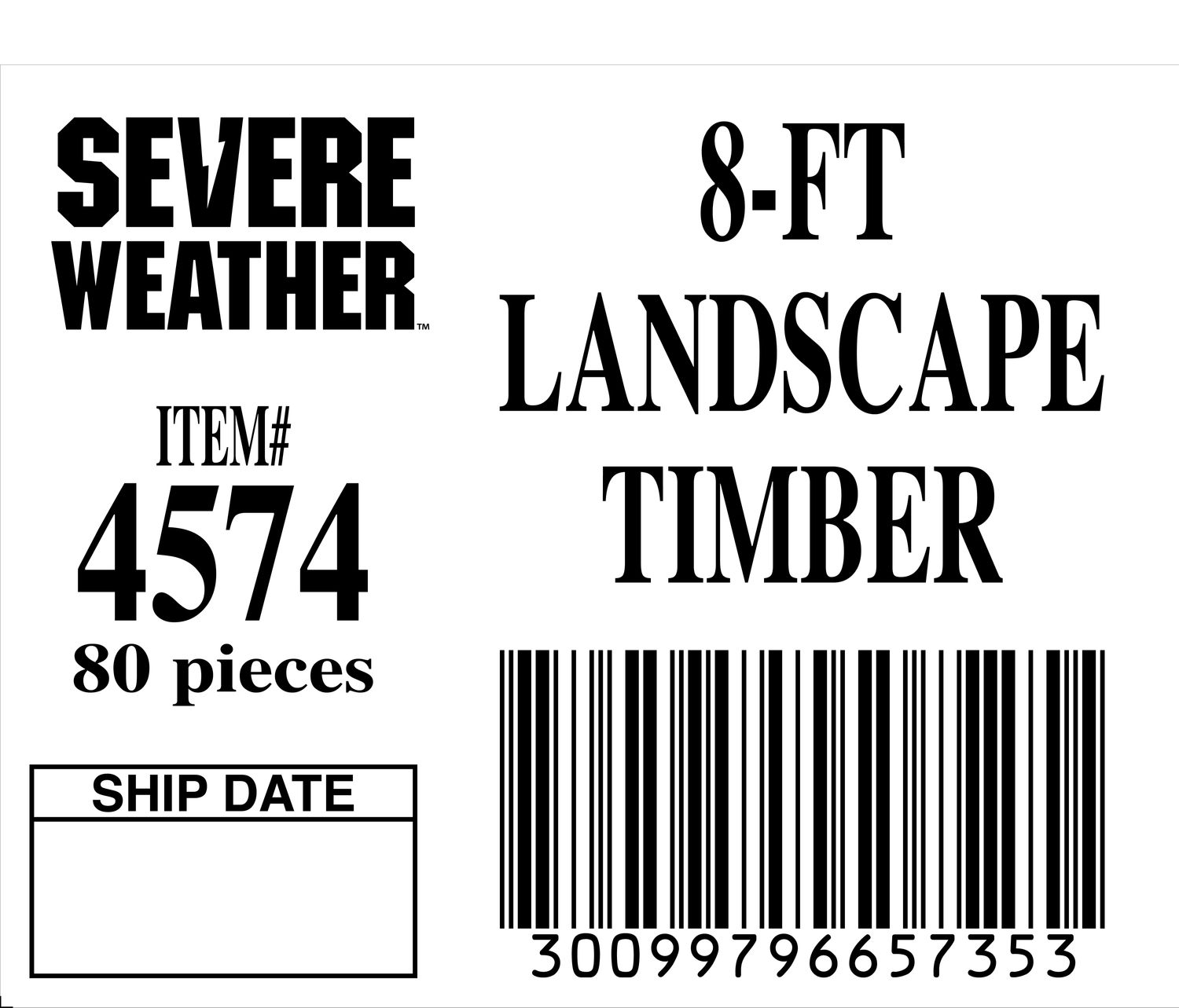 8-FT LANDSCAPE TIMBER 80 PIECES - 65735-3 - ORDER IN INCREMENTS OF 100