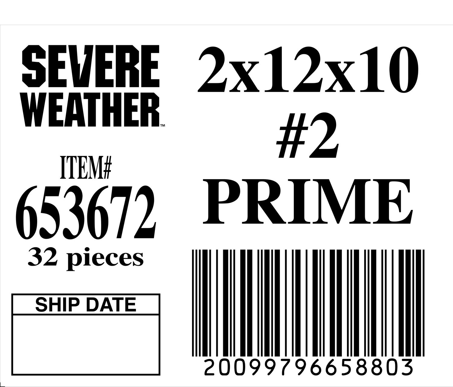 2x12x10 #2 PRIME - 65880-3 - ORDER IN INCREMENTS OF 100