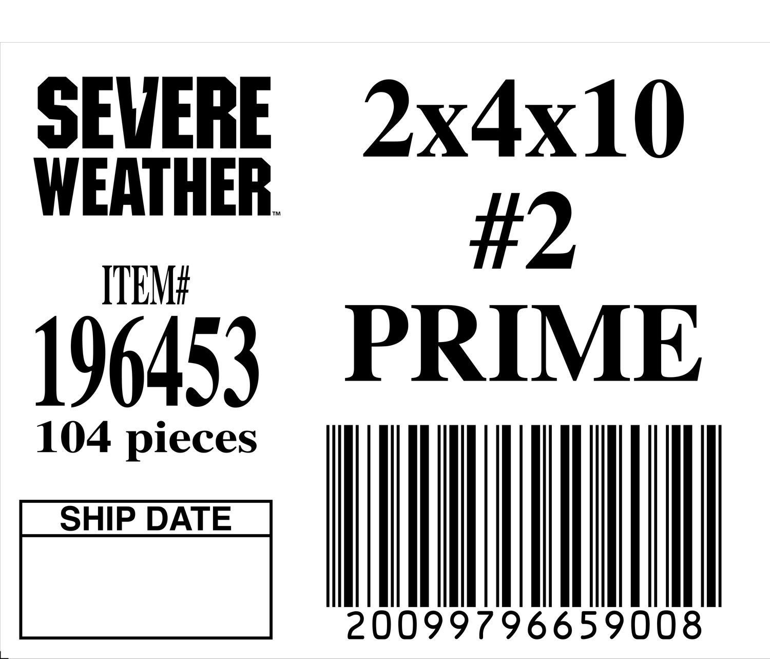 2x4x10 #2 PRIME - 65900-8 - ORDER IN INCREMENTS OF 100