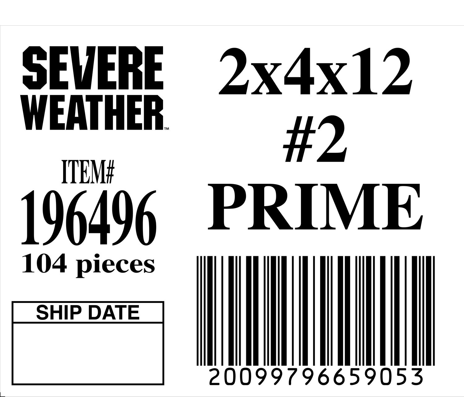 2x4x12 #2 PRIME - 65905-3 - ORDER IN INCREMENTS OF 100