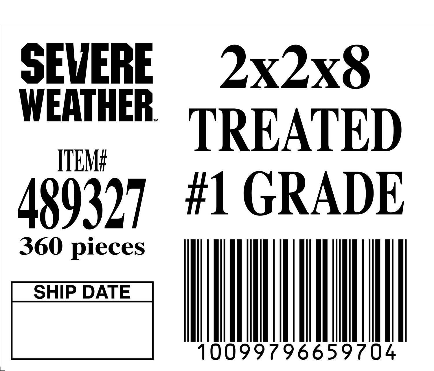 2x2x8 TREATED #1 GRADE - 65970-4 - ORDER IN INCREMENTS OF 100