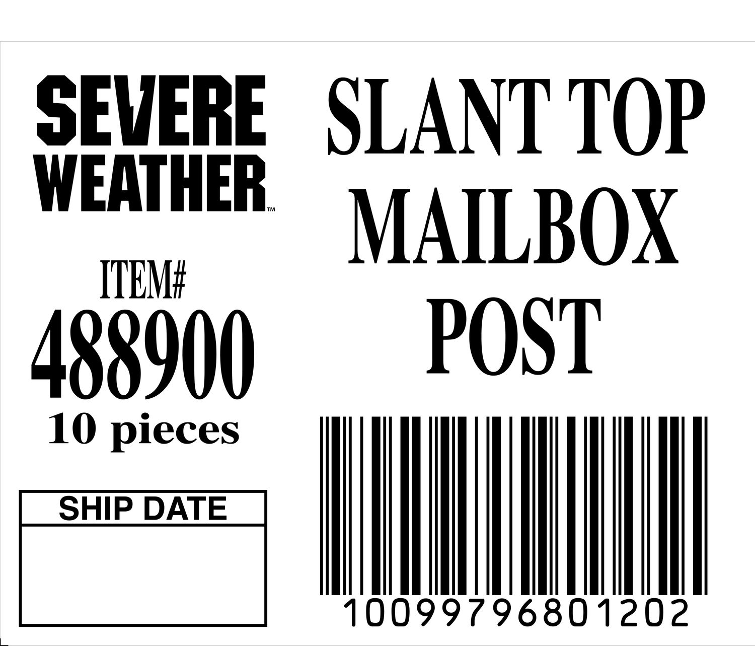 SLANT TOP MAILBOX POST - 80120-2 - ORDER IN INCREMENTS OF 100