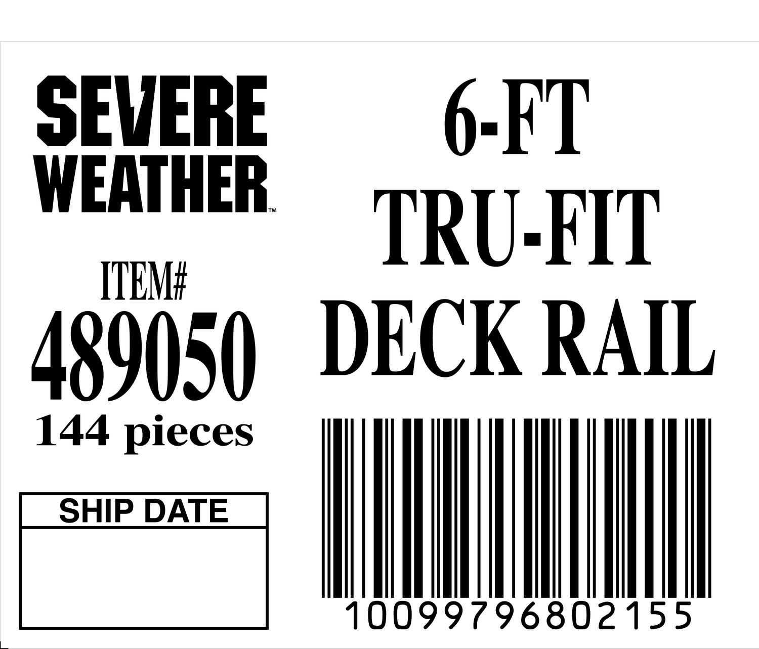 6-FT TRU-FIT DECK RAIL - 80215-5 - ORDER IN INCREMENTS OF 100