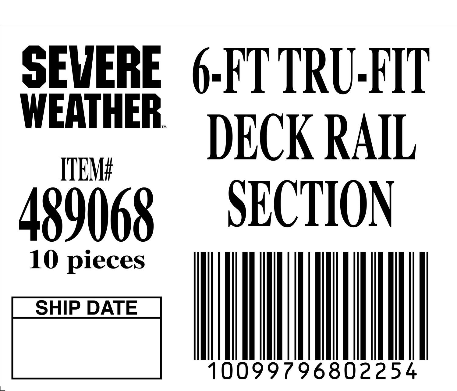 6-FT TRU-FIT DECK RAIL SECTION - 80225-4 - ORDER IN INCREMENTS OF 100