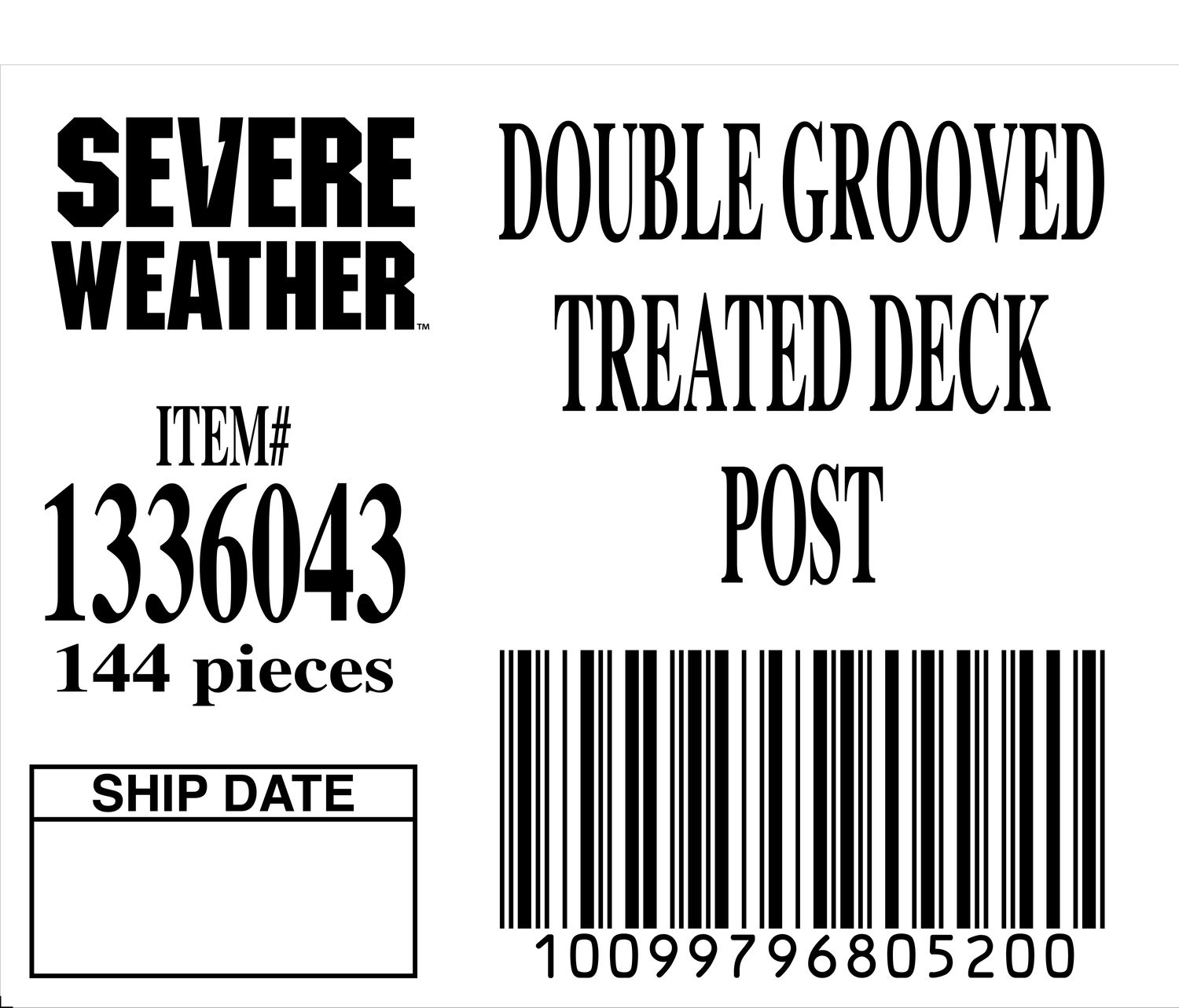 DOUBLE GROOVED TREATED DECK POST - 80520-0 - ORDER IN INCREMENTS OF 100