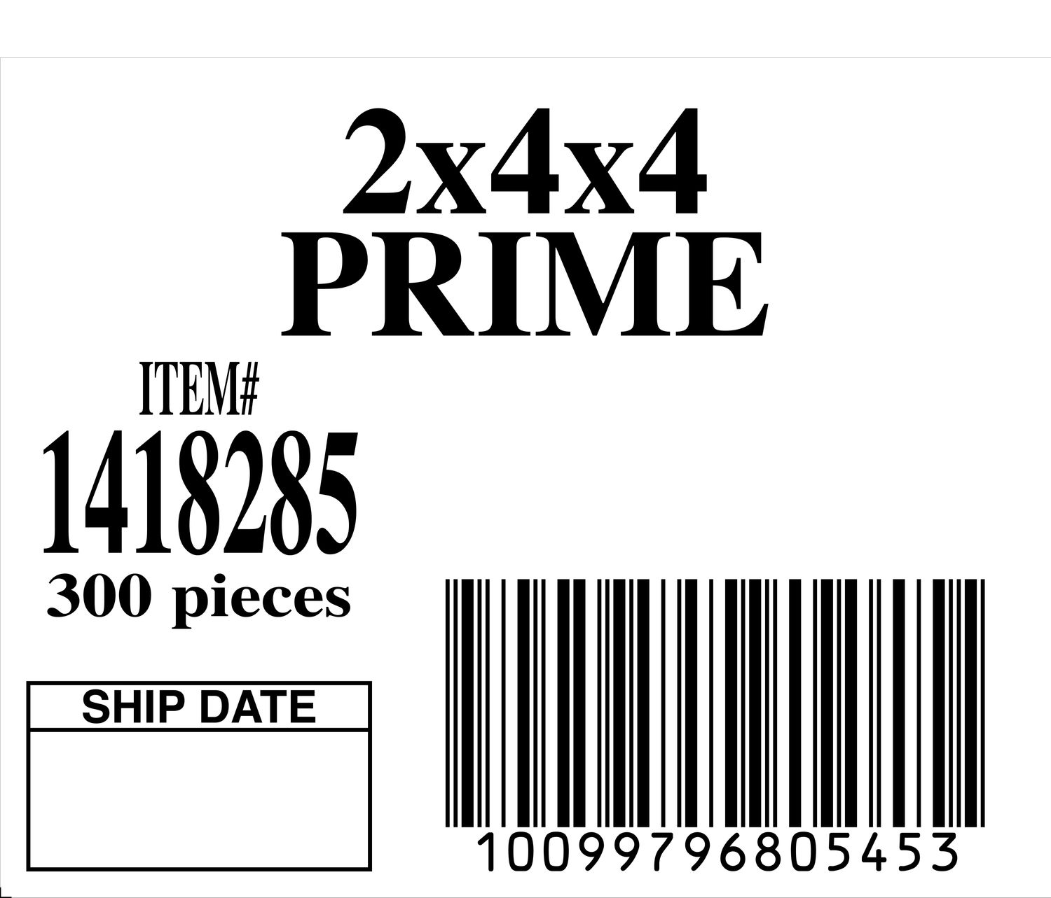 2x4x4 PRIME - 80545-3 - ORDER IN INCREMENTS OF 100
