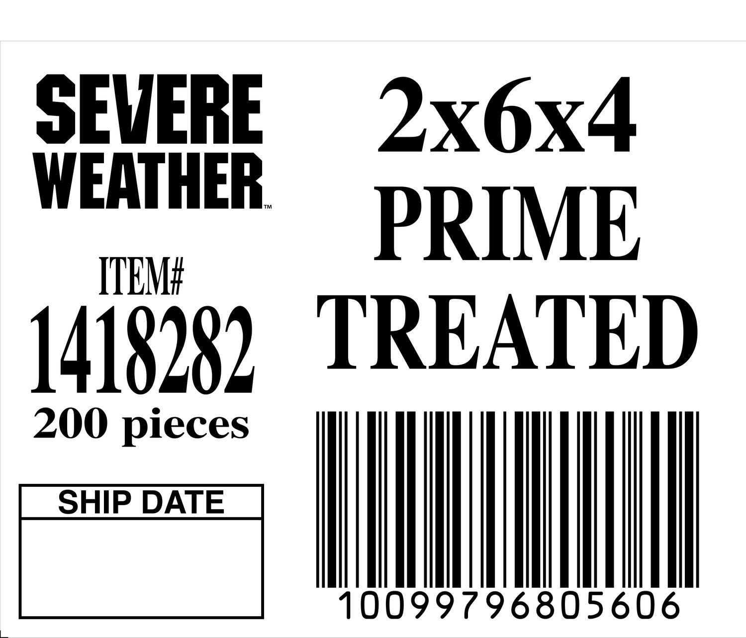 2x6x4 PRIME TREATED - 80560-6 - ORDER IN INCREMENTS OF 100