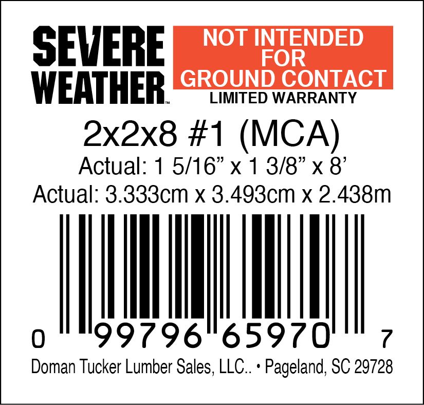 2x2x8 #1 (MCA) - 65970-7 - 2000 PER ROLL - 14,000 MINIMUM