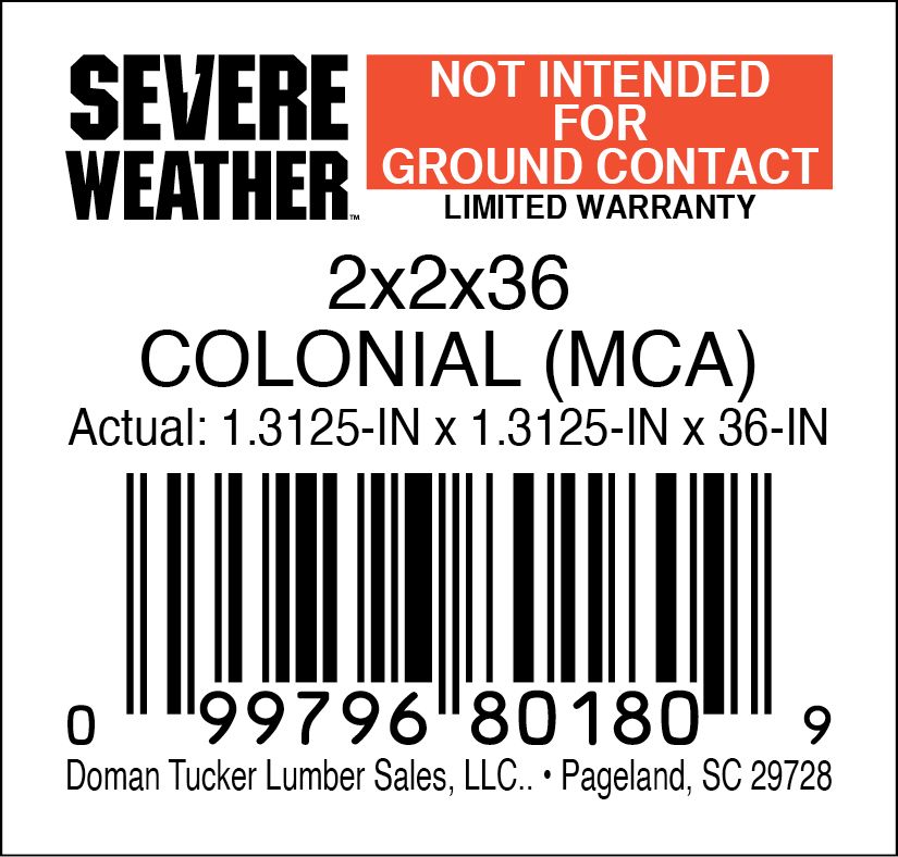 2x2x36 COLONIAL (MCA) - 80180-9 - 2000 PER ROLL - 14,000 MINIMUM