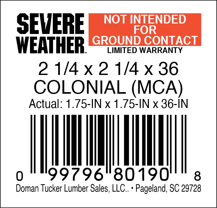 2 1/4 x 2 1/4 x 36 COLONIAL (MCA) - 80190-8 - 2000 PER ROLL - 14,000 MINIMUM