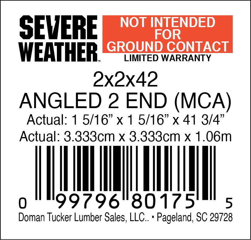 2x2x42 ANGLED 2 END (MCA) - 80175-5 - 2000 PER ROLL - 14,000 MINIMUM