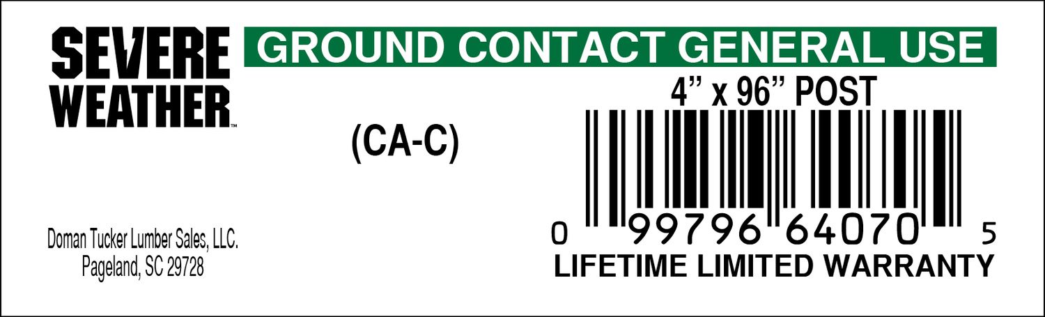 4" x 96" POST - 64070-5 - 2000 PER ROLL - 22,000 MINIMUM