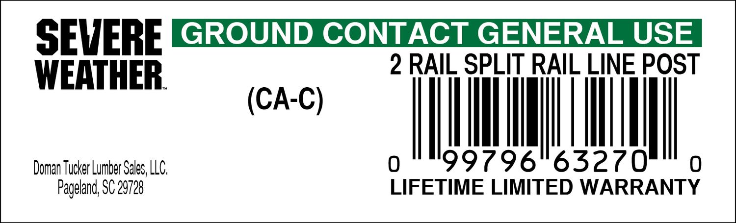 2 RAIL SPLIT RAIL LINE POST - 63270-0 - 2000 PER ROLL - 22,000 MINIMUM