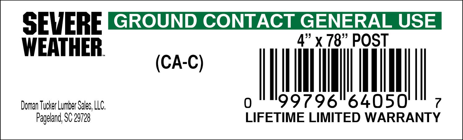 4" x 78" POST - 64050-7 - 2000 PER ROLL - 22,000 MINIMUM