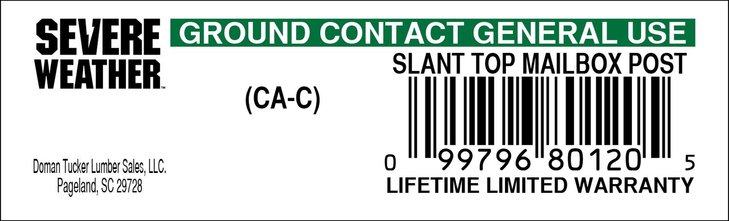 SLANT TOP MAILBOX POST - 80120-5 - 2000 PER ROLL - 22,000 MINIMUM