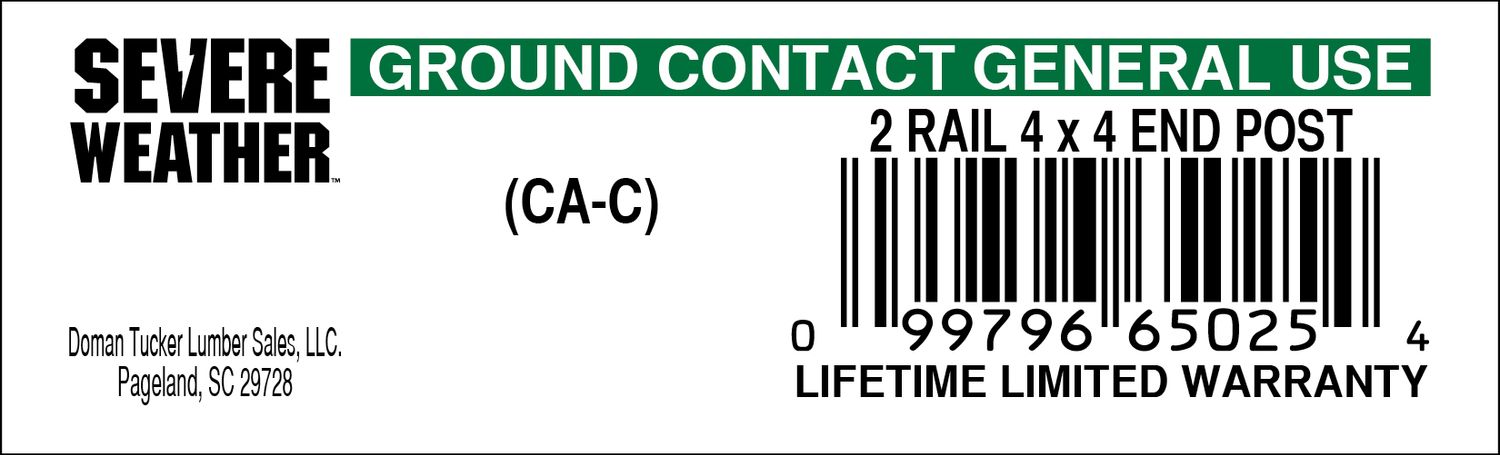 2 RAIL 4 x 4 END POST - 65025-4 - 2000 PER ROLL - 22,000 MINIMUM