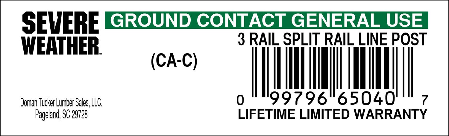 3 RAIL SPLIT RAIL LINE POST - 65040-7 - 2000 PER ROLL - 22,000 MINIMUM