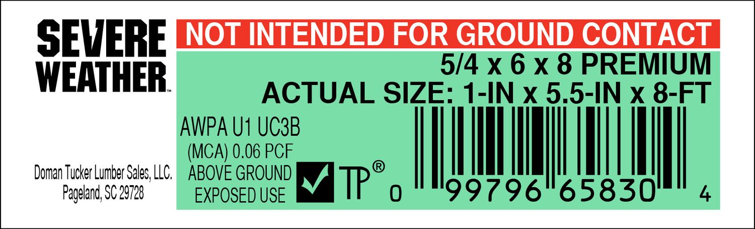 5/4 x 6 x 8 PREMIUM - 65830-4 - 2000 PER ROLL - 22,000 MINIMUM