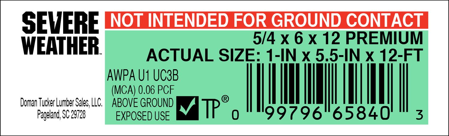 5/4 x 6 x 12 PREMIUM - 65840-3 - 2000 PER ROLL - 22,000 MINIMUM