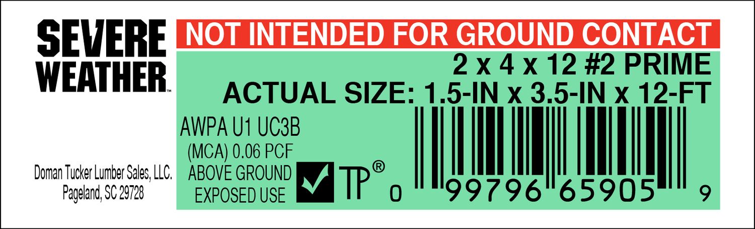 2 x 4 x 12 #2 PRIME - 65905-9 - 2000 PER ROLL - 22,000 MINIMUM