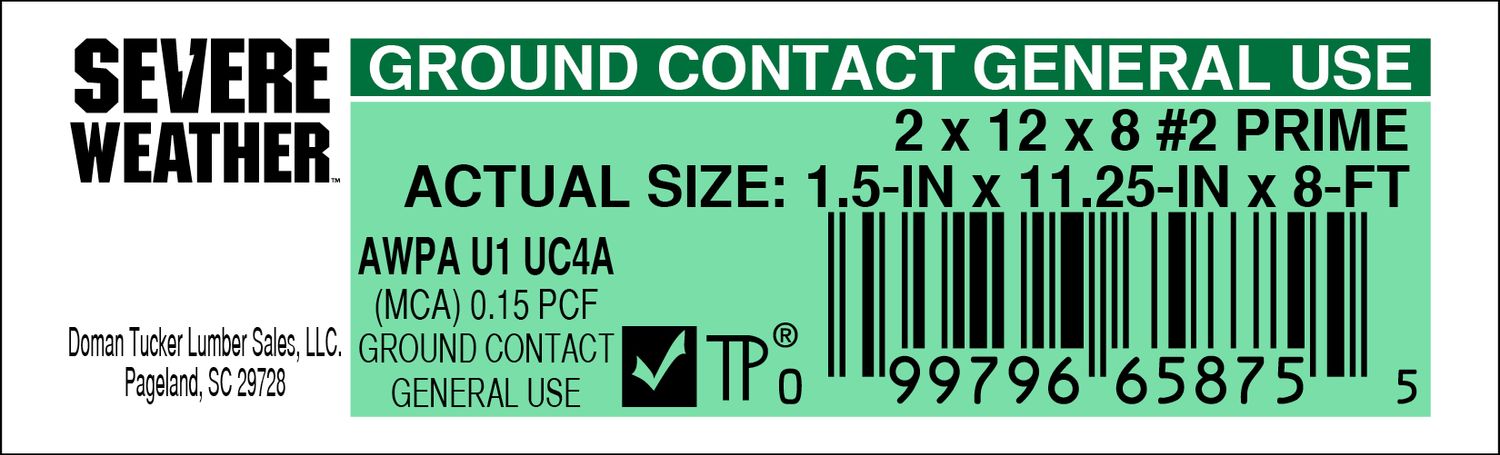 2 x 12 x 8 #2 PRIME - 65875-5 - 2000 PER ROLL - 22,000 MINIMUM