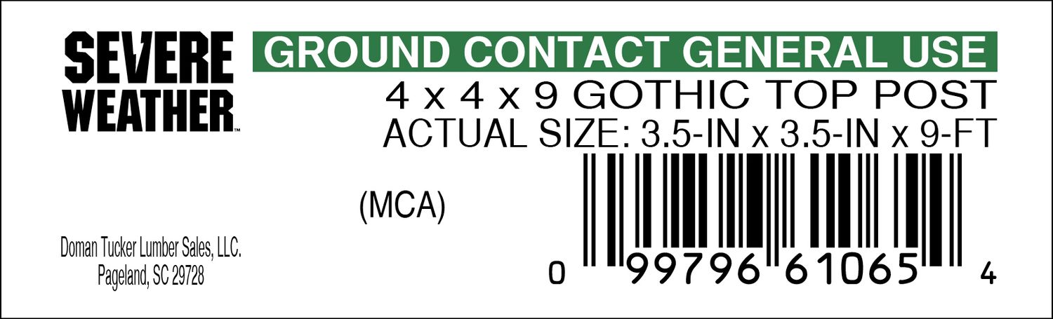 4 x 4 x 9 GOTHIC TOP POST - 61065-4 - 2000 PER ROLL - 22,000 MINIMUM