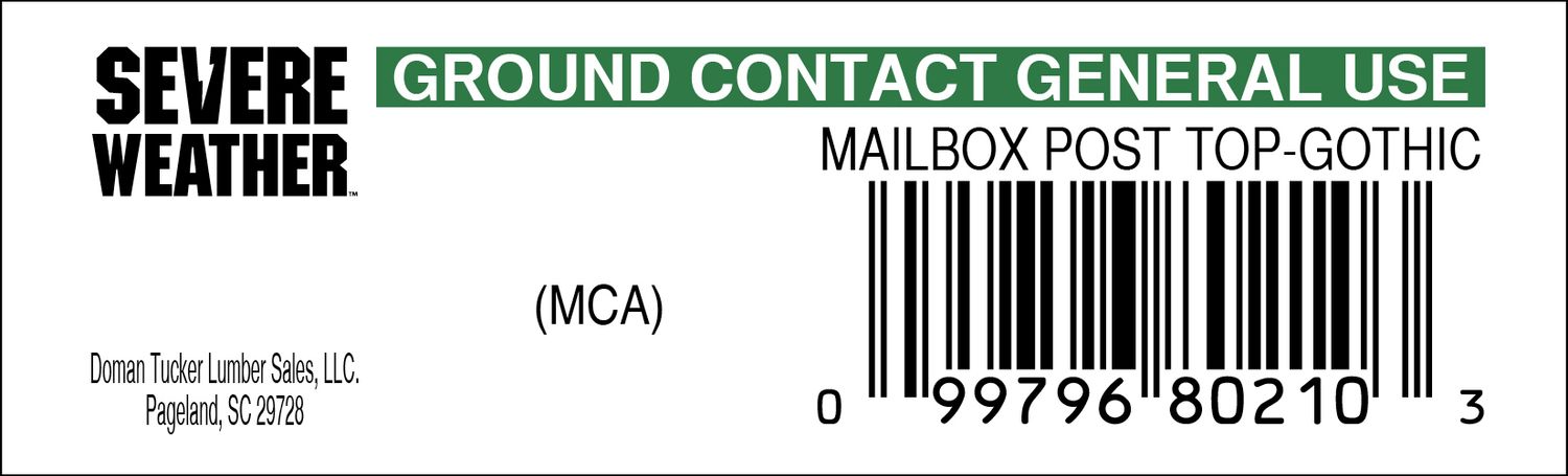 MAILBOX POST TOP-GOTHIC - 80210-3 - 2000 PER ROLL - 22,000 MINIMUM