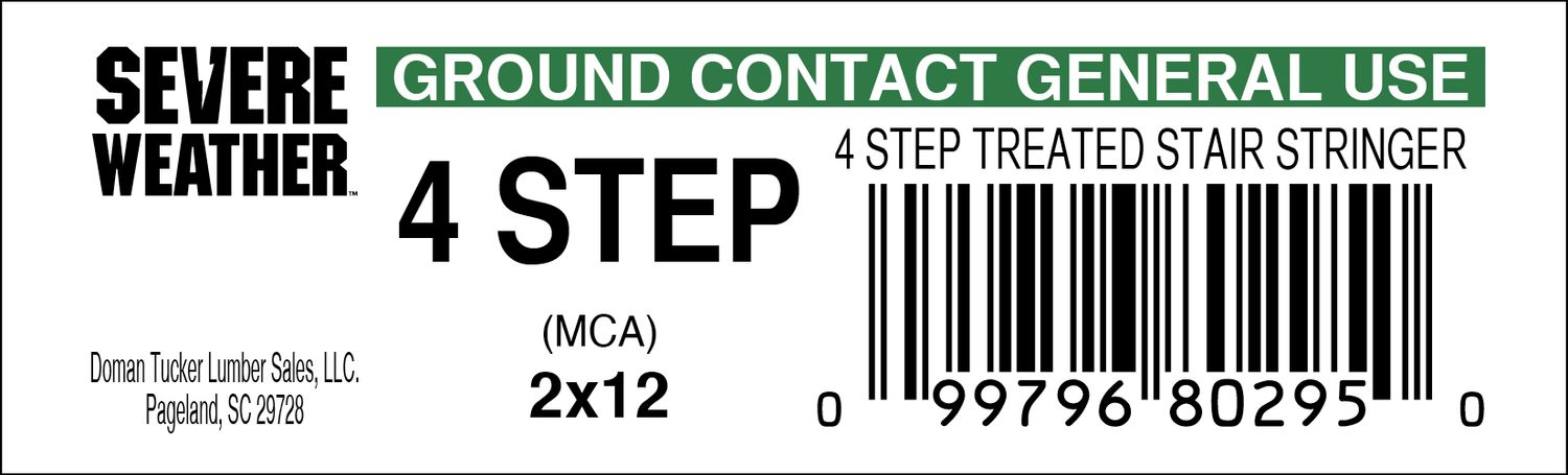 4 STEP TREATED STAIR STRINGER - 80295-0 - 2000 PER ROLL - 22,000 MINIMUM