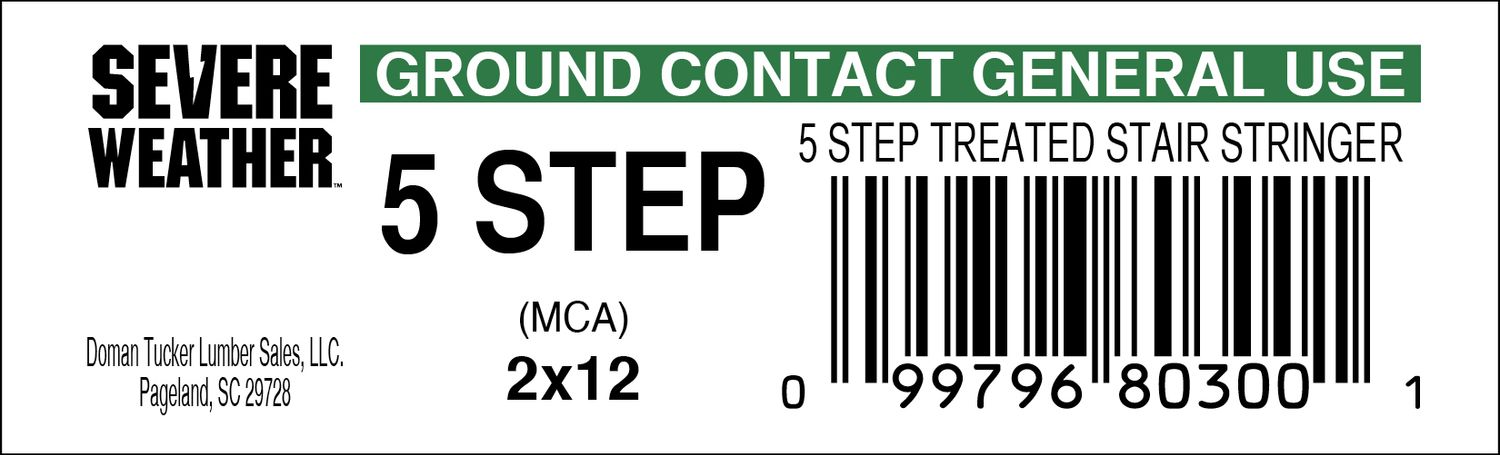 5 STEP TREATED STAIR STRINGER - 80300-1 - 2000 PER ROLL - 22,000 MINIMUM