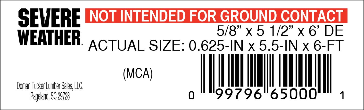 5/8" x 5 1/2" x 6' DE - 65000-1 - 2000 PER ROLL - 22,000 MINIMUM