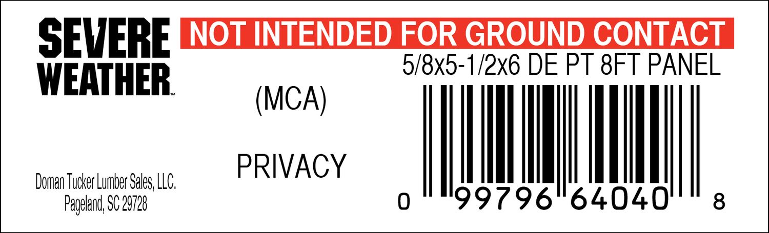 5/8x5-1/2x6 DE PT 8FT PANEL - 64040-8 - 2000 PER ROLL - 22,000 MINIMUM