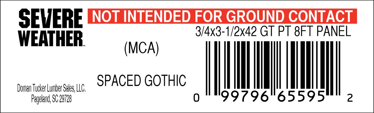 3/4x3-1/2x42 GT PT 8FT PANEL - 65595-2 - 2000 PER ROLL - 22,000 MINIMUM