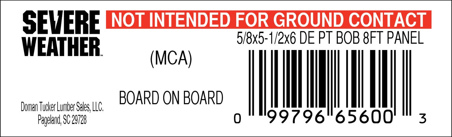 5/8x5-1/2x6 DE PT BOB 8FT PANEL - 65600-3 - 2000 PER ROLL - 22,000 MINIMUM