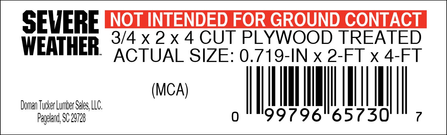 3/4 x 2 x 4 CUT PLYWOOD TREATED - 65730-7 - 2000 PER ROLL - 22,000 MINIMUM