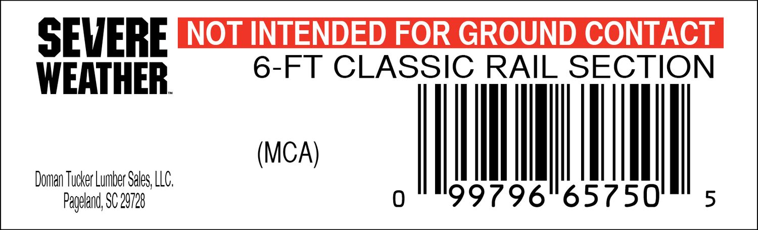 6-FT CLASSIC RAIL SECTION - 65750-5 - 2000 PER ROLL - 22,000 MINIMUM