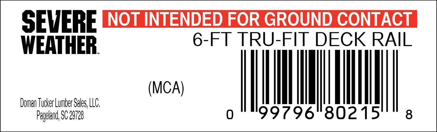 6-FT TRU-FIT DECK RAIL - 80215-8 - 2000 PER ROLL - 22,000 MINIMUM